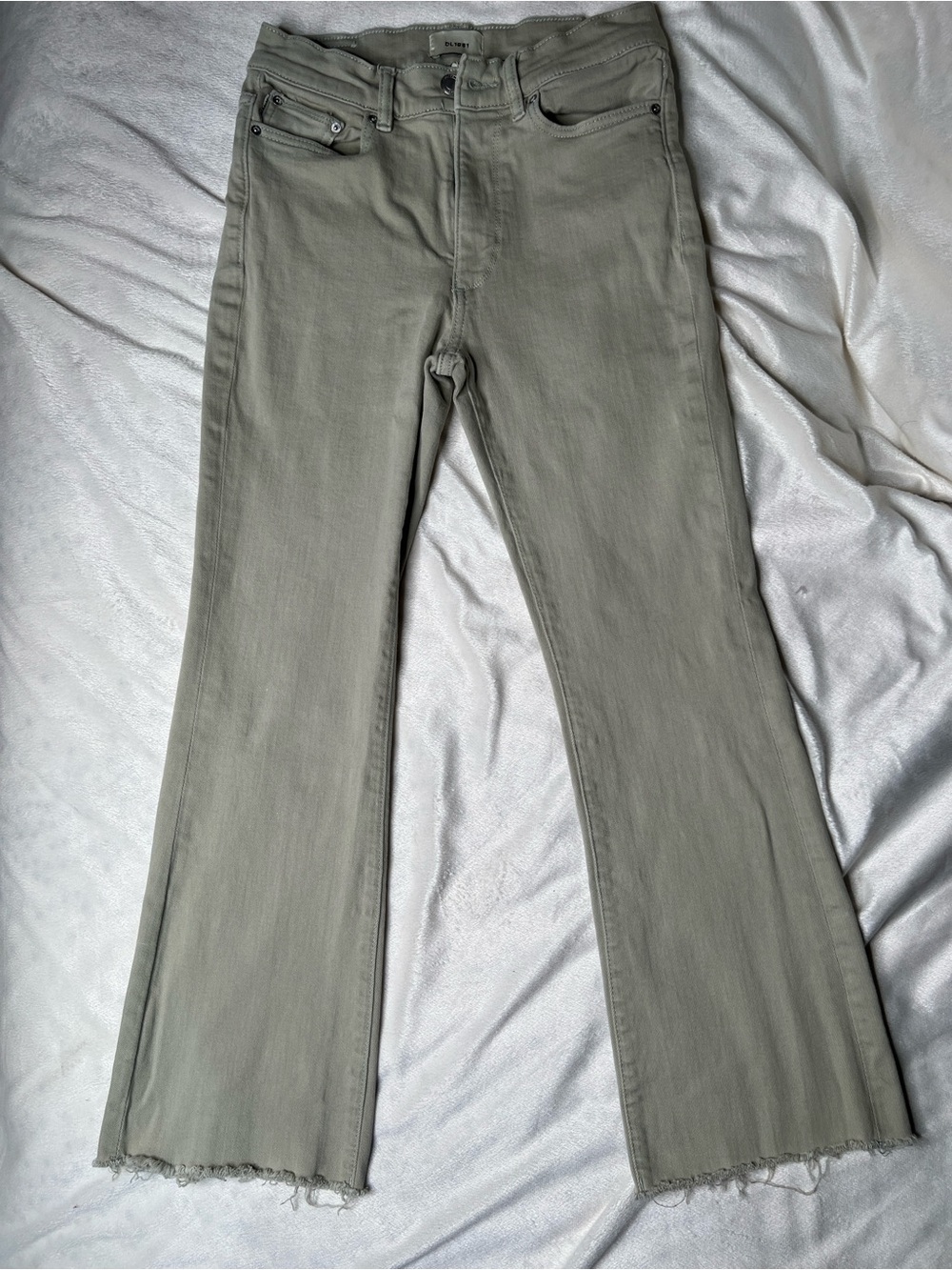 DL1961 Bridget Boot High Rise Instasculpt Crop Jeans in Dried Sage - Size 26